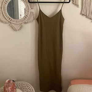 Midi Army Green Dress